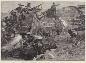 La Guerra Matabili en Sudáfrica, Ataque al Campamento de Carros de Richard Caton Woodville junior