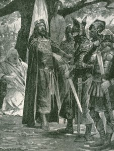 La elección militar de Alfredo el Grande, primer rey de toda Inglaterra de Richard Caton Woodville junior