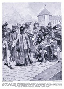 El asesinato del Duque de Borgoña AD1419, años 1920 de Richard Caton Woodville junior