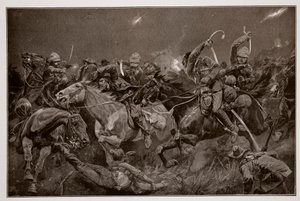 La carga nocturna de los 19º Húsares cerca de Lydenberg el 7 de noviembre de 1900 de Richard Caton Woodville junior
