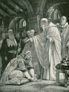 La postración de Harold, hijo de Godwin de Richard Caton Woodville junior