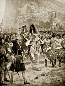 La rendición de Gibraltar a los ingleses, 24 de julio de 1704, ilustración de 