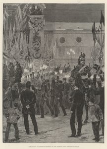 Procesión de antorchas en honor a los oficiales navales rusos en París de Richard Caton Woodville junior