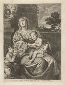 virgen con el niño dormido y san juan bautista Nuestra Señora del Bystant a Brvssel (título sobre objeto) de Richard Collin