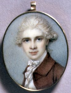 Retrato en Miniatura de un Joven con Abrigo Marrón de Richard Cosway
