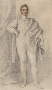 Retrato de George, 5º duque de Marlborough, con Blenheim a lo lejos de Richard Cosway