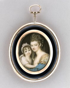 Retrato de una madre y su hija, c.1765-70 de Richard Cosway