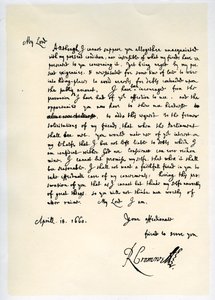 Carta de Richard Cromwell, Lord Protector, al General George Monck, 18 de abril de 1660 de Richard Cromwell