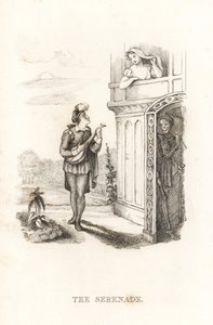 El esqueleto de la Muerte y un juglar. ,1827 (grabado) de Richard Dagley