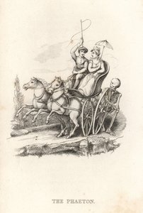 El esqueleto de la Muerte y el Faetón. ,1827 (grabado) de Richard Dagley