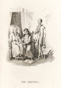 El esqueleto de la Muerte y el curandero. ,1827 (grabado) de Richard Dagley