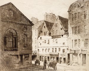 Lady Warkstairs y Union Hall (grabado) de Richard Davidson Winter