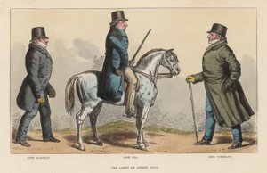 La Luz de Otros Días, con Lord Alvanley, Lord Hill y Lord Yarmouth de Richard Dighton