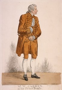 El actor William Farren como Sir Peter Teazle, 1824 de Richard Dighton