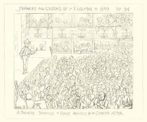 1849, Un teatro mostrando a la casa entretenida por el actor cómico