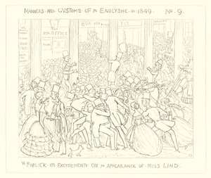 1849, El público en su emoción ante la aparición de Miss Lind