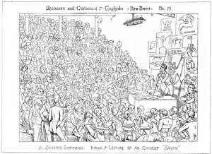 Una institución científica. Durante la conferencia de un eminente sabio, 1849 de Richard Doyle