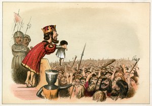 El rey Eduardo I presentando a su hijo como Príncipe de Gales de Richard Doyle