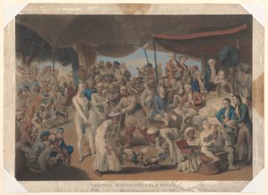 Partido de gallos del coronel Mordaunt en Lucknow de Richard Earlom