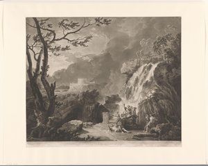 Paisaje con Meleagro y Atalanta cazando el jabalí de Calidón de Richard Earlom