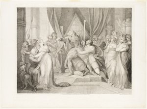 Lear expulsando a su hija Cordelia
