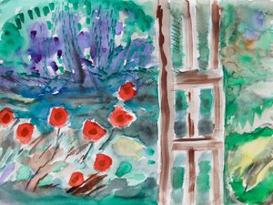 Flores rojas en primavera de Richard Fox