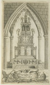Lichfield - Reloj-altar musical: grabado, nd [?siglo XVIII] de Richard Greene