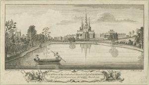 Catedral y cercanías de Lichfield - Vista este: grabado en placa de cobre de Richard Greene