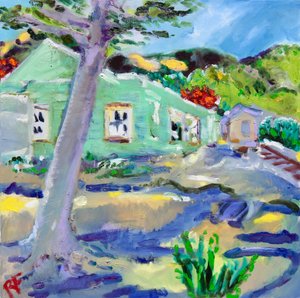 The Abandoned Depot, Rutherford, Napa, 2022 (óleo sobre lienzo) de Richard H. Fox