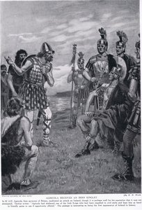 Agricola recibe a un rey irlandés, ilustración de 