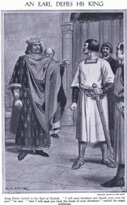 Un conde desafía a su rey. El Conde de Norfolk y el Rey Enrique, c.1950 de Richard Henry Brock