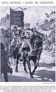 El rey Ricardo I lidera a sus cruzados, c.1950 de Richard Henry Brock