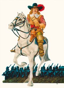 Oliver Cromwell (litografía en color)