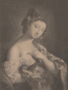 Invierno: una mujer sosteniendo un manto de piel moteado, 1775 de Richard Houston