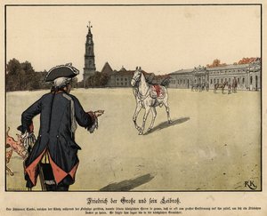 Federico el Grande de Prusia y su caballo favorito