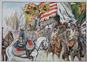 En la euforia de la victoria, Hohenfriedberg, 4 de junio de 1745 de Richard Knoetel