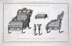 Sillón bergere de estilo turco, de Oeuvres diverses de Lalonde, decorador y dibujante, publicado 1780-96 de Richard Lalonde