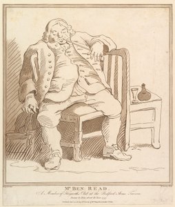 Sr. Ben: Read, Miembro del Club de Hogarth en la Taberna Bedford Arms, Dibujado