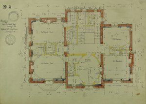 Residencia William Borden, Chicago, Illinois, Plano del segundo piso de Richard Morris Hunt