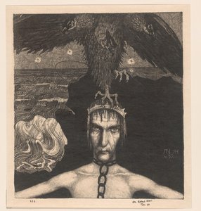 Hombre encadenado con un ave de presa de tres cabezas en la cabeza
Anangkè (Destino) (título original) de Richard Nicolaüs Roland Holst (signed by artist)