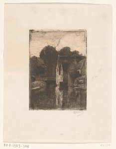 Casas junto al agua de Richard Nicolaüs Roland Holst (signed by artist)