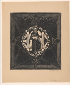 Diseño de portada para: Giros, 1918 de Richard Nicolaüs Roland Holst (signed by artist)