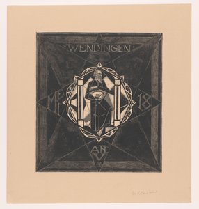 Diseño de portada para: Giros, 1918 de Richard Nicolaüs Roland Holst (signed by artist)