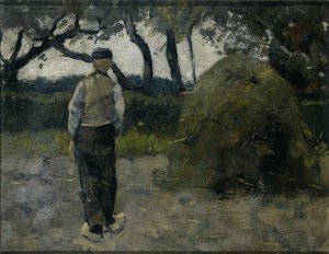 Un agricultor cerca de un pilar de heno de Richard Nicolaüs Roland Holst