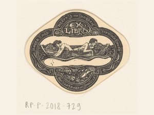 Ex libris de Ina van Eibergen Santhagens-Waller
Cada día tiene sus expectativas de oro (título en el objeto) de Richard Nicolaüs Roland Holst