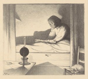 Japke Faber en un somier
En el silencio de la noche (título original) de Richard Nicolaüs Roland Holst