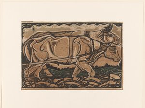 Diseño para pintar Heidemaatschappij, Arnhem: dos ejes de tractor de Richard Nicolaüs Roland Holst