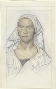 Retrato de una mujer con pañuelo en la cabeza de Richard Nicolaüs Roland Holst