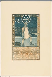 Impresión que conmemora el décimo aniversario del Sindicato General de Trabajadores del Diamante de Holanda en 1904 de Richard Nicolaüs Roland Holst