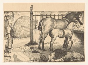 Dos caballos en un henil en un establo
En el henil estatal (título original) de Richard Nicolaüs Roland Holst